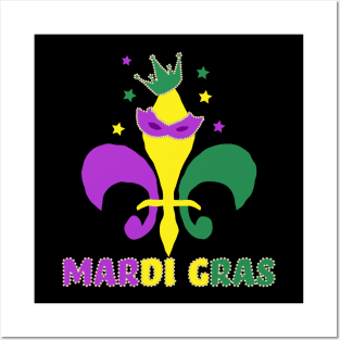 Mardi Gras Fleur De Lis Mask Posters and Art